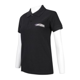 P1093 Customized Women's Black Polo Shirt Macau Polo Shirt Manufacturer P1093 Customized Women's Black Polo Shirt Macau Polo Shirt Manufacturer